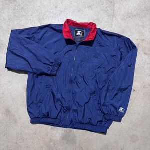 Vintage 90s Starter Jacket Windbreaker‎ Full Zip Up Lightweight Blue Size Large
